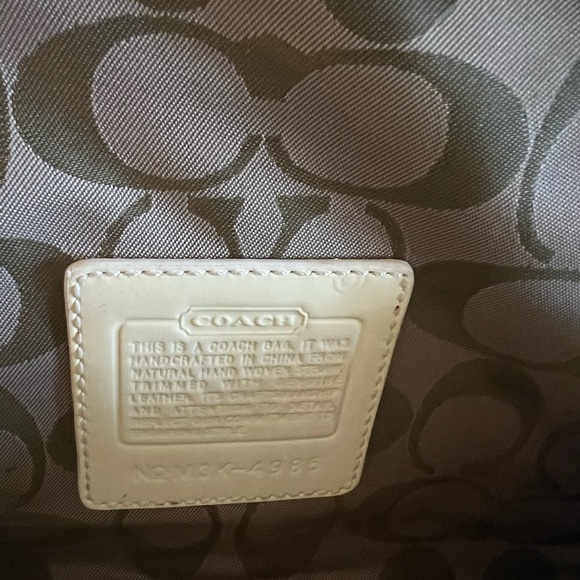Coach White and Tan Woven Wristlet